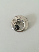 アーリー ジョージ ジェンセン フィッシュモチーフとムーンストーンのシルバーブローチ No 10