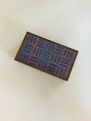 Trææske i Palisandertræ med Keramisk Emalje Låg i Blålige Nuancer