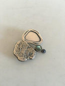 Valdres Sølvsmedie, Norge Sterling Sølv Broche med Sten