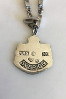 Wiwen Nilsson Style Sterling Silver Bracelet with Swedish Royal Crest