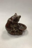 Royal Copenhagen Stoneware Figure Knud Kyhn Bear with Bowl No. 21737