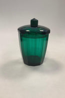 Stor Flot Lågkrukke i Grøn Glas i Josef Hoffmann stil