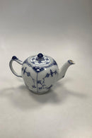 Royal Copenhagen Blaue geriffelte Halblonde Teekanne Nr. 609