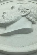 Pair of Royal Copenhagen portrait plates in bisquit by Niels Georg Henriksen 1884