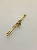 Georg Jensen 18K Gold Brooch with Synthetic Sapphire No 281