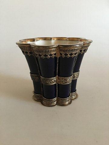 Royal Copenhagen Margrethe Tasse mit Silbermontierung von Anton Michelsen