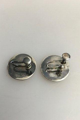 Georg Jensen Sterling Sølv Øreringe No 127B med Kornmotiv