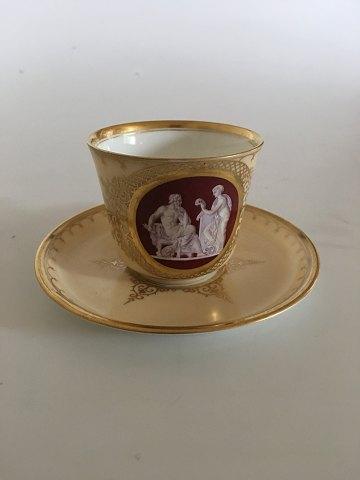 Royal Copenhagen Tidlig Kop og Underkop med Thorvaldsen motiv fra 1860-1880