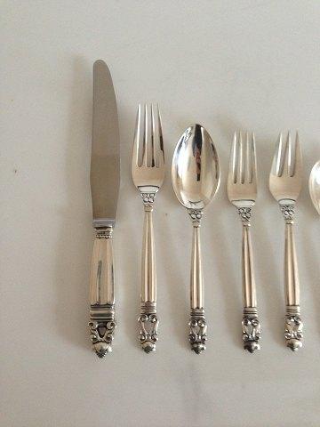 Georg Jensen King Sterling Silber Besteck Set 56 Teile mit alten Briefmarken