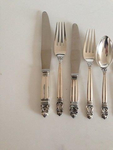 Georg Jensen Konge Sterling Sølv Bestik sæt til 6 personer 42 dele med gamle stempler