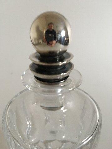 Georg Jensen Baccarat Flaske med Sterling Sølv Pyramide Flakonlåg No 206