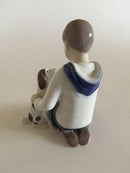 Bing & Grondahl Figur Nr. 2334 Junge bürstet seinen Hund