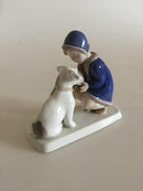 Bing & Grøndahl Figur Pige med Hund No 2163