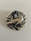 Georg Jensen Sterling Sølv Broche med No 123 Syntetisk Safir