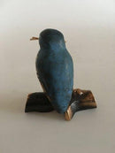 Stiig Kalsing Bronze Figur af Isfugl med Fisk