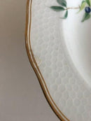 Royal Copenhagen Deep Plate No 166 with Handpainted Flowers and Gold.