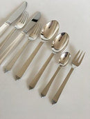 ジョージ ジェンセン スターリングシルバー ピラミッド型カトラリーセット（6人用）48ピース。セットは以下のパーツで構成されています。