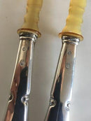 Fransk Lilje Salatbestik i Sølv og Horn O.V. Mogensen