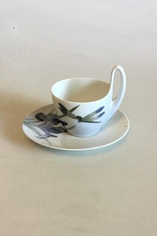 Royal Copenhagen Jugendstil Set aus 4 hohen Henkeltassen mit Untertasse Nr. 90/4, 1375/1052