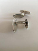 Hans Hansen Sterling Sølv Manchetknapper med Sort Emalje