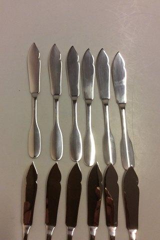 Sæt på 12 Evald Nielsen sølv fiskeknive No 19