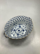 Antik Royal Copenhagen Musselmalet Helblonde Frugtkurv med guld No 1057