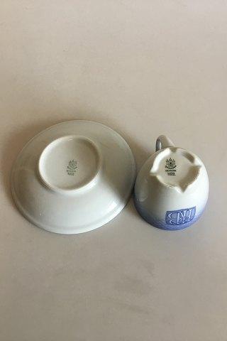 Bing & Grondahl Blue Tone - Seashell Hotel with logo Coffee Cup and Saucer No 1022