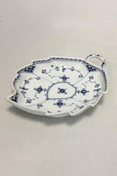 Royal Copenhagen Blau geriffelt Hälfte Spitze Blatt geformt Kuchen Schüssel Nr. 547