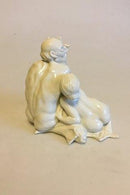 Bing & Grondahl Blanc de Chine Figurine of Neptune and woman on Fish No 4030