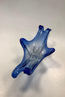 Stor Blå Murano Kunstglas Skål Italien