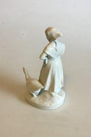 皇家哥本哈根中国白玉兰小雕像（带鹅的女孩）No 528 PMN