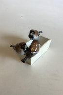 Fayence Kleine Jardiniere mit drei Spatzen