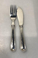 W&S Sørensen  Sølv Dobbeltriflet Fiskebestik 8 personer(16 dele)