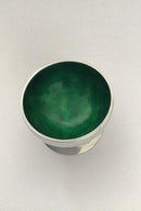 Georg Jensen Magnolia Sterling Sølv Saltkar No 2A (Grøn)