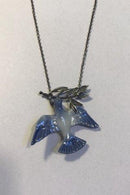 ロイヤルコペンハーゲン ネックレス フラワーペンダント（スターリングシルバー）＆ピジョン（ポーセリン）セット