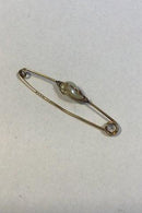 Dansk 14 K Guld Broche(Pin) med Naturperle