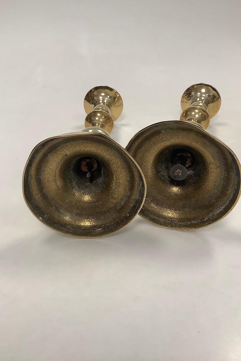 Antik Par høje Lysestager i Messing