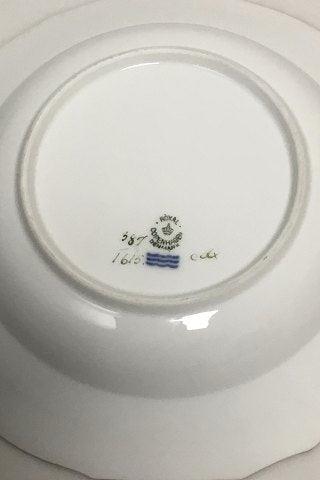 Royal Copenhagen Hvid Svejfet med takket guldkant (Stel 387 / Josephine) Dyb tallerken No 1615