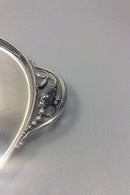 Georg Jensen Sterling Silber Magnolia Rundes Tablett mit Henkel Nr. 2AB