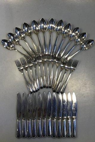 Georg Jensen Sølv/Sterling Sølv Perle  Vintage Frokost bestiksæt 12 pers (36 dele)