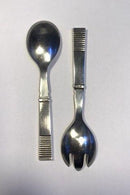 Georg Jensen Sterling Sølv Relief Salat Sæt No 133