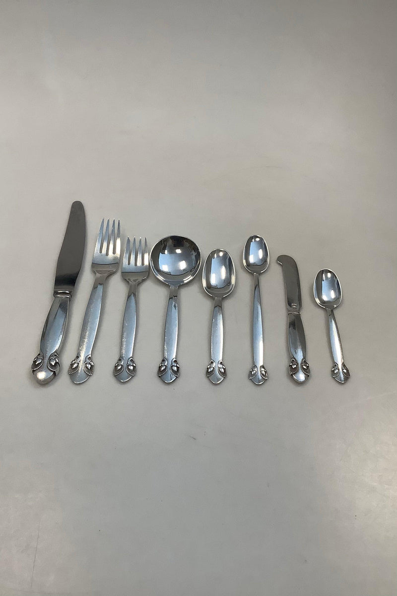 Georg Jensen Sterling Silber Kiefer Besteck Set für 12 Personen 95p