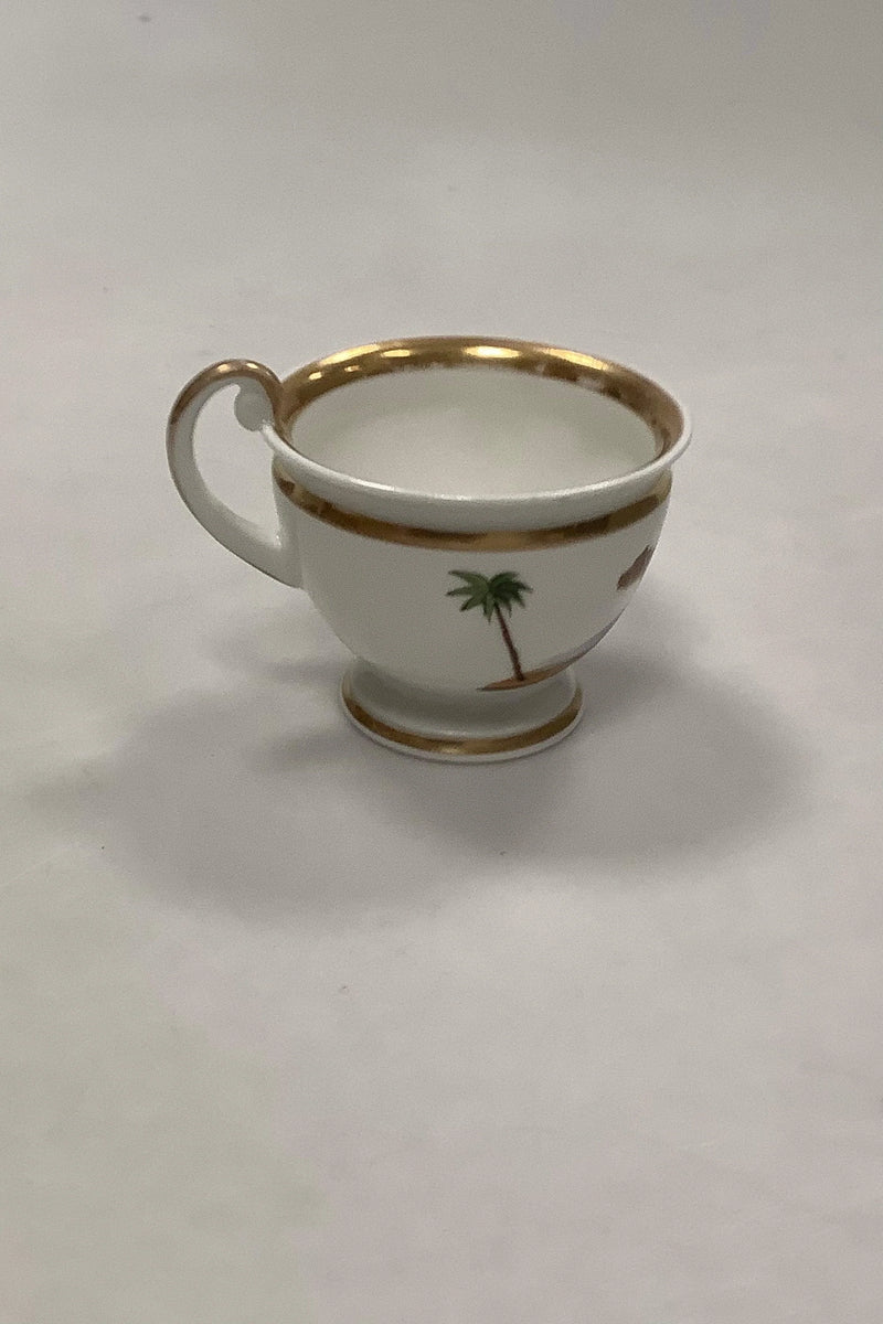 Fransk Kaffekop i Porcelæn malet med Kattedyr