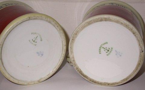 Par porcelænskrus fra Porsgrund, Norge,