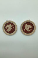 Små Peter Ipsen Terracotta Platter "Dagen" og "Natten" af Bertel Thorvaldsen