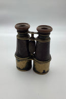 Old brass and leather binoculars 19th century