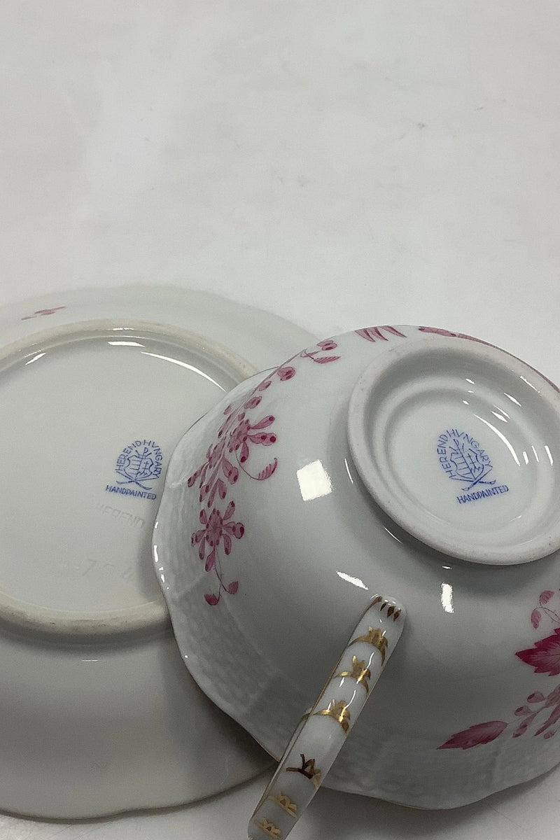 Herend Ungarn Thekop med underkop i rød overglasur