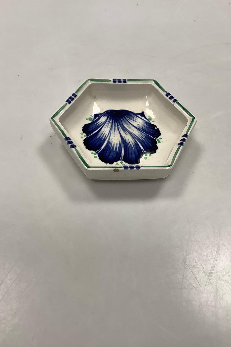 Aluminia 6-Kantet Skål med blomster dekoration No. 732/317