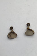 Hans Hansen Sterling Sølv Hjerte Øreringe (Skruer) Forgyldt