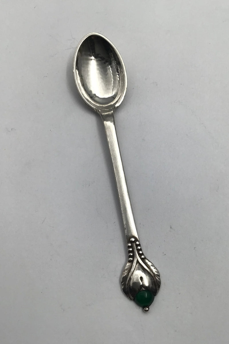 Evald Nielsen Sølv No 3 Kaffeske (Grøn Agat)